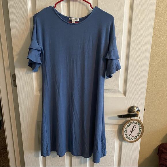 JohnPaulRichard Double Ruffle Sleeve Dress Size Small - Picture 1 of 7